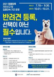 서울시, “9월까지 반려동물 등록·변경사항 신고하세요~”